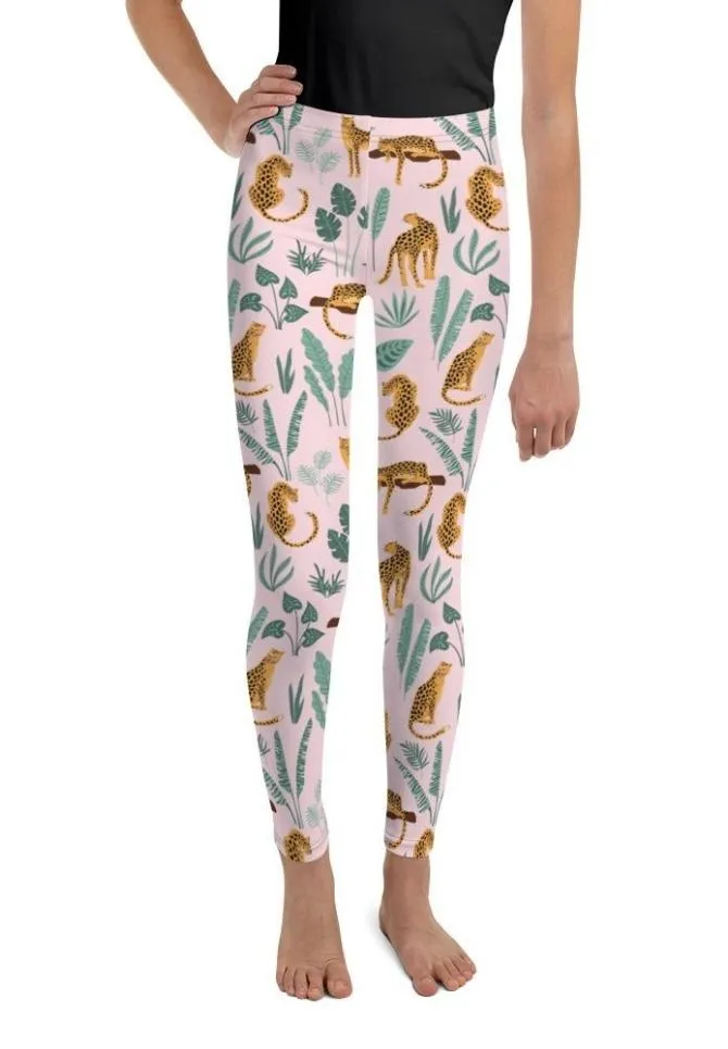 Nature and Leopards Youth Leggings