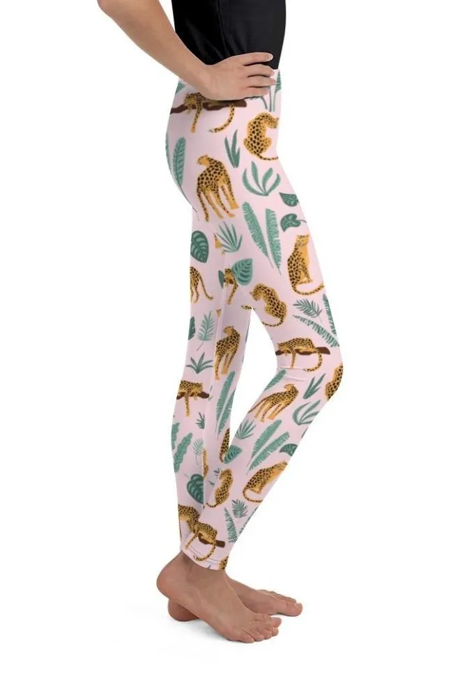 Nature and Leopards Youth Leggings