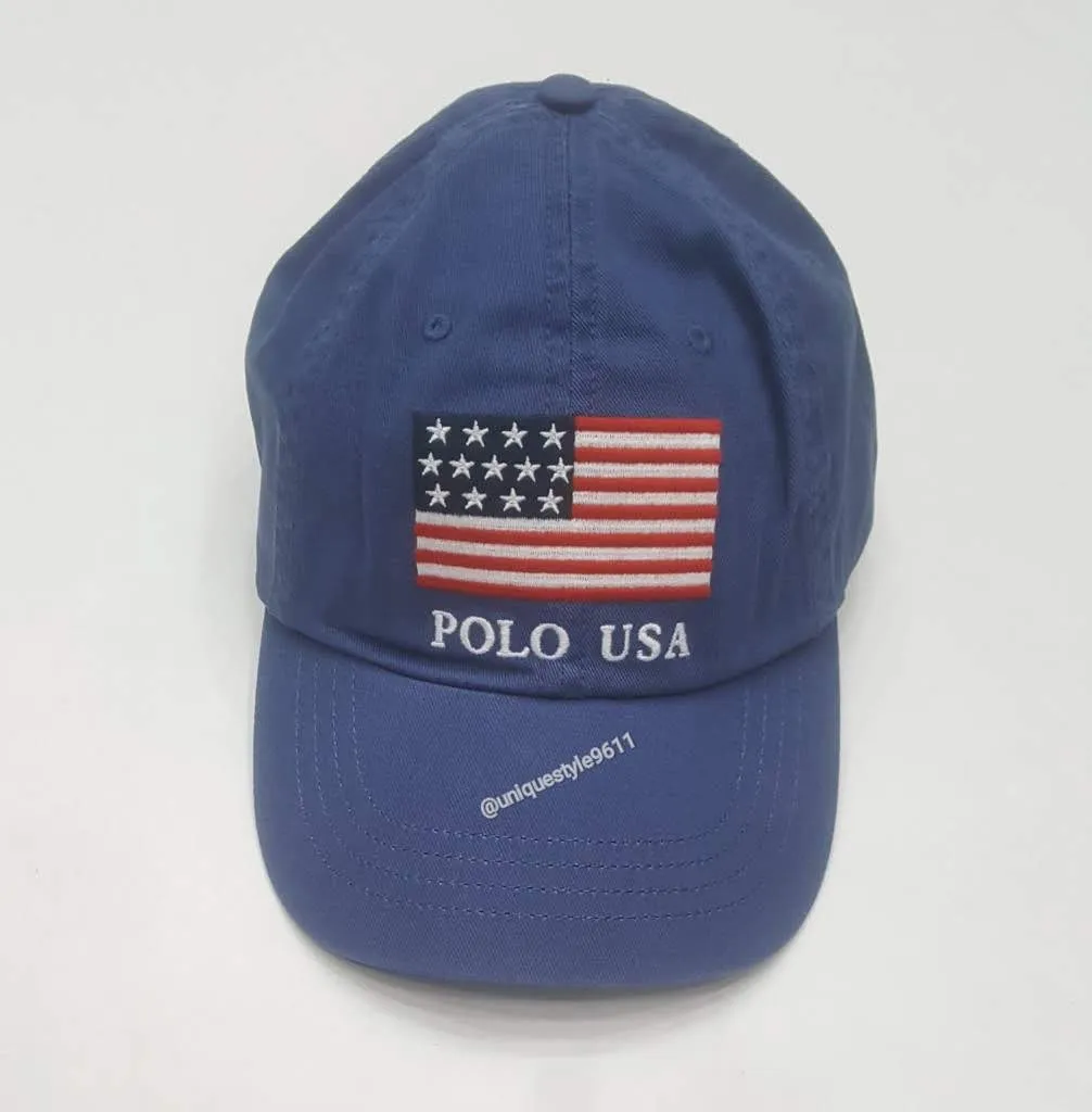 Nwt Polo Ralph Lauren Polo USA American Flag Adjustable Strap Back Hat