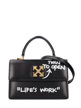 Off-White   Jitney 1.4 leather top handle bag 