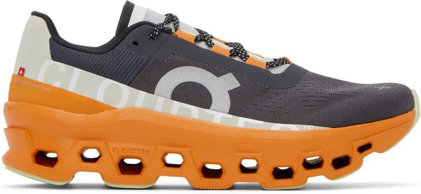 On Gray & Orange Cloudm ster Sneakers