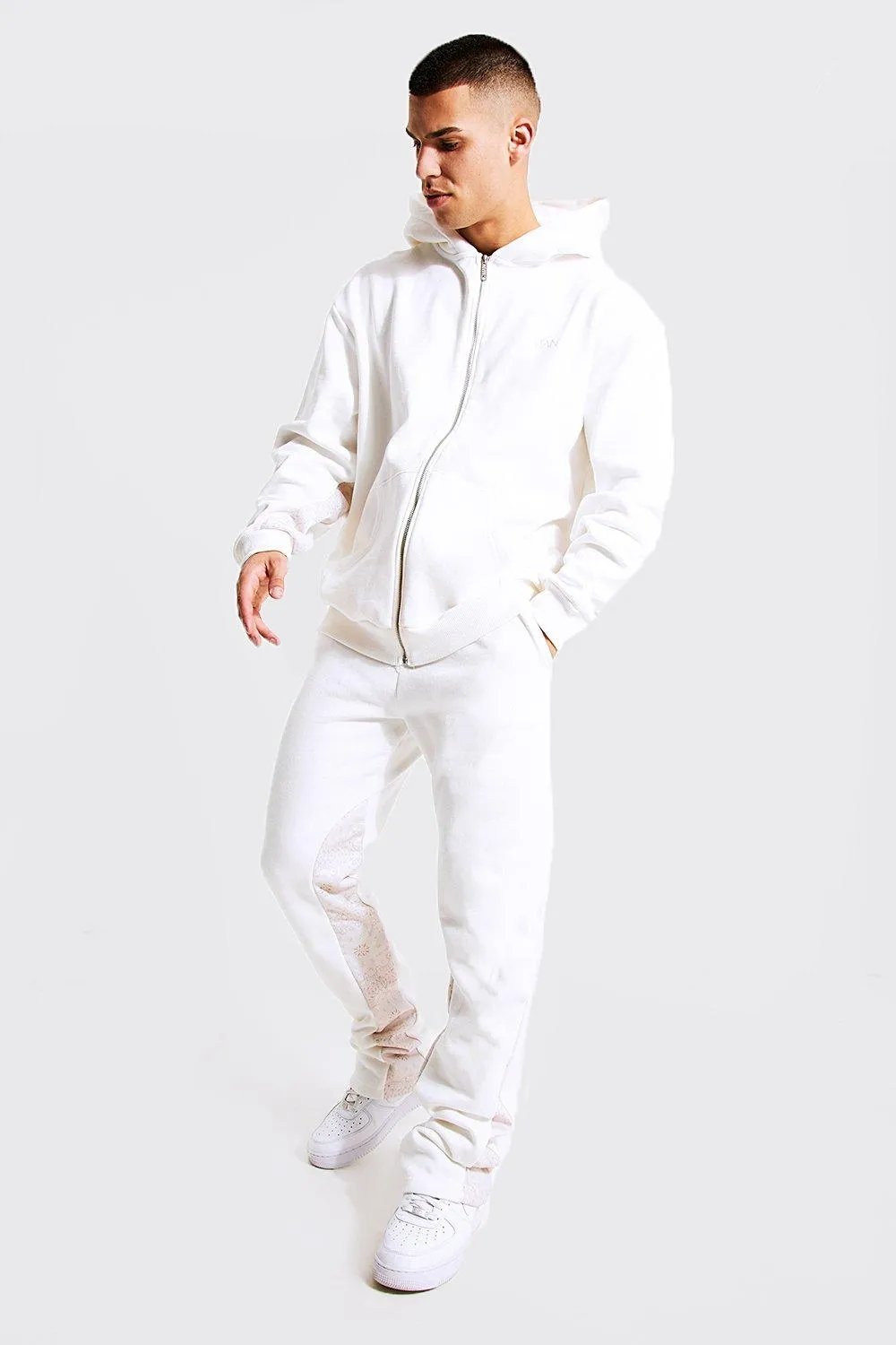 Oversized Man Bandana Gusset Zip Tracksuit | boohooMAN UK