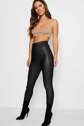 Petite Matte Faux Leather High Waist Leggings