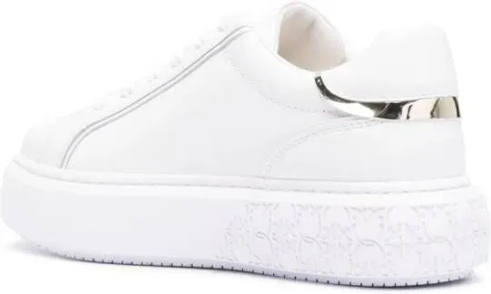 PINKO Love Birds leather sneakers White