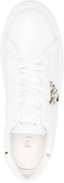 PINKO Love Birds leather sneakers White