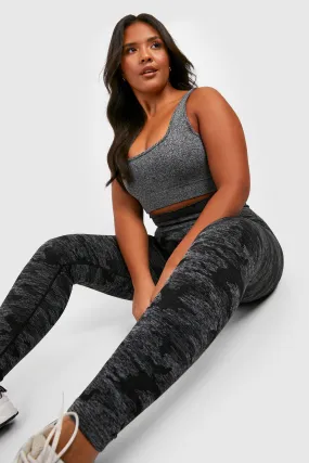 Plus Active Camo Seamless Workout Leggings