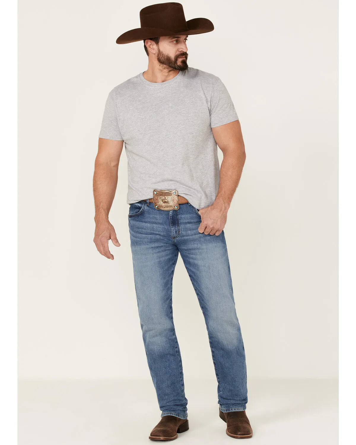 Product Name:  Wrangler Retro Men's Payson Light Wash Stretch Slim Straight Jeans