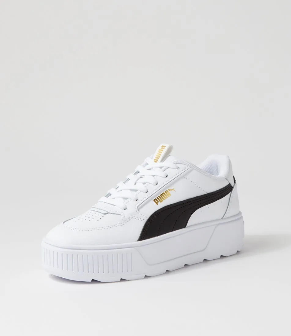 PUMA Karmen Rebelle White Black Leather Sneakers