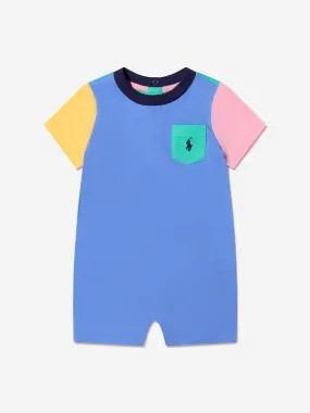 Ralph Lauren Baby Boys Logo Romper in Blue