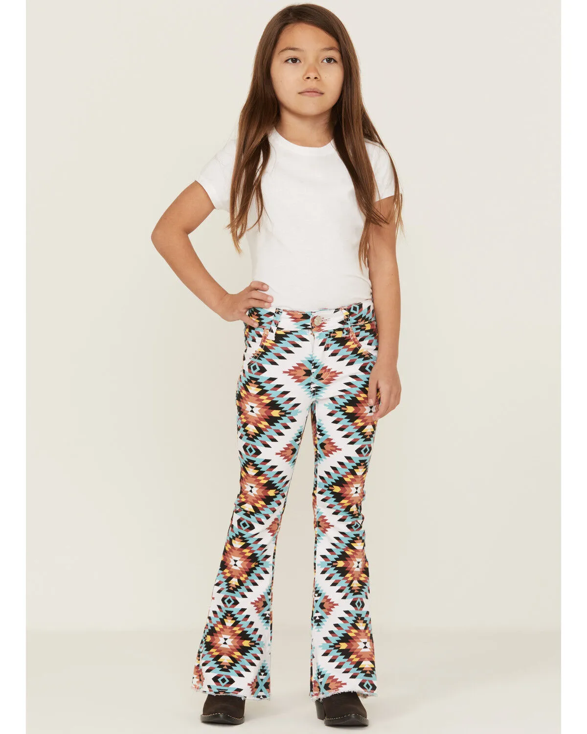 Ranch Dress'n Girls' Santa Fe Southwestern Print Flare Jeans