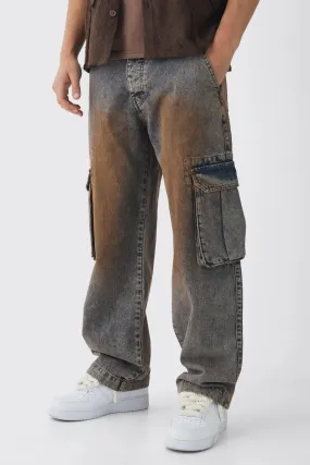 Relaxed Rigid Tinted Cargo Denim Jeans