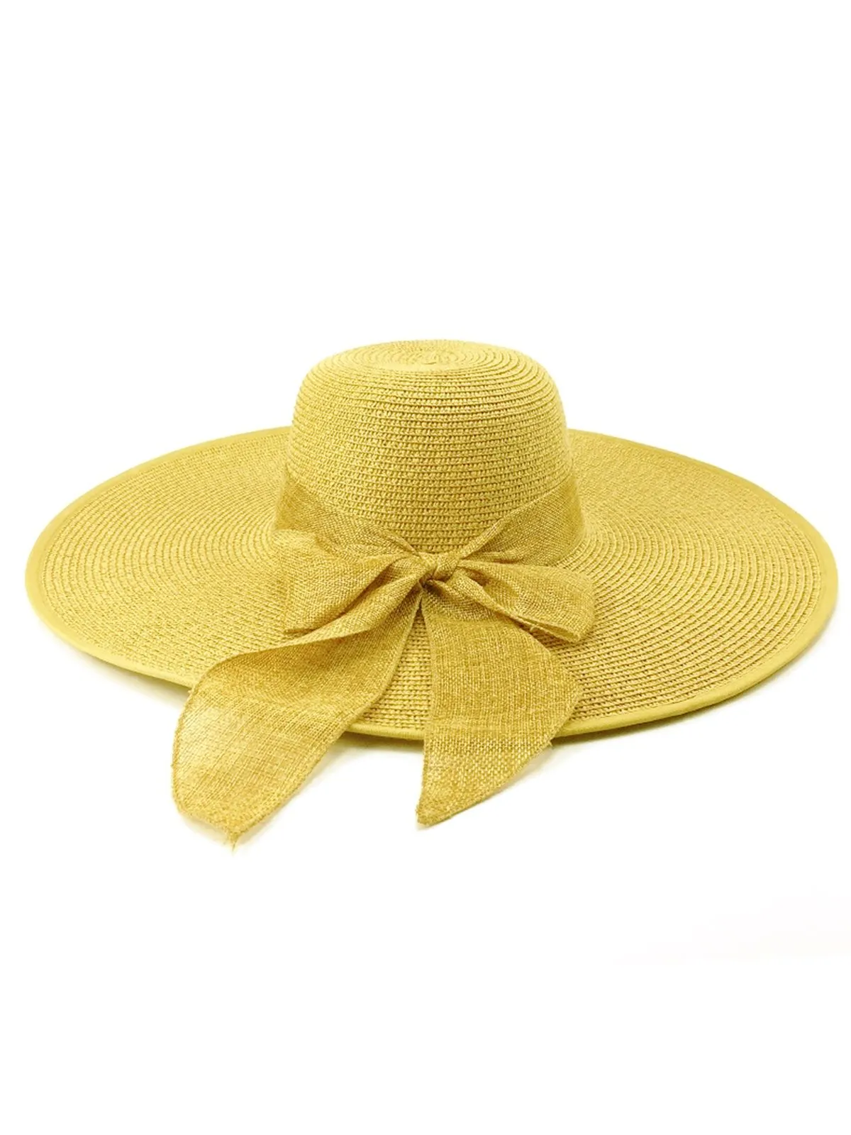 Ribbon Wide Brim Raffia Sun Hat