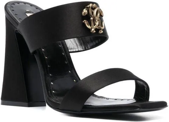 Roberto Cavalli 120mm logo-plaque sandals Black