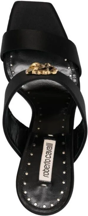 Roberto Cavalli 120mm logo-plaque sandals Black