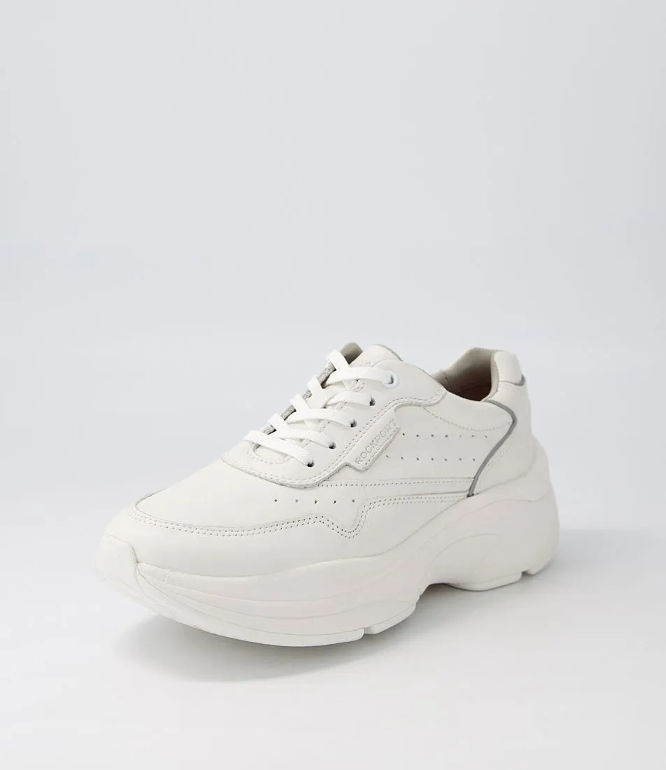 ROCKPORT Pro Walker Premium White Leather Sneakers