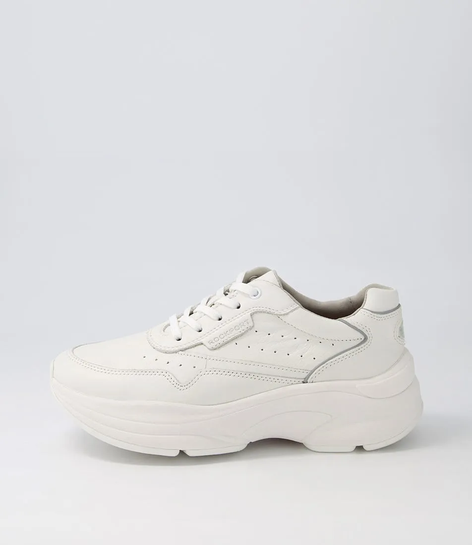 ROCKPORT Pro Walker Premium White Leather Sneakers