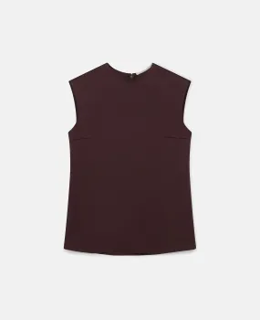 Round-Neck Sleeveless Satin Top