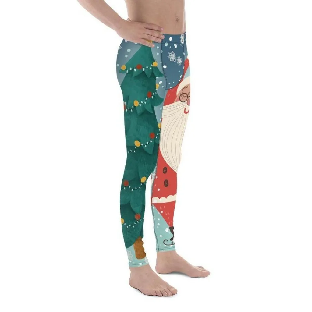 Santa Christmas Tree Men's Leggings