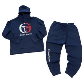 SERGIO TACHINNI ESSENTIAL  HOODIE SWEATSUIT - MEN’S - NAVY BLUE RED