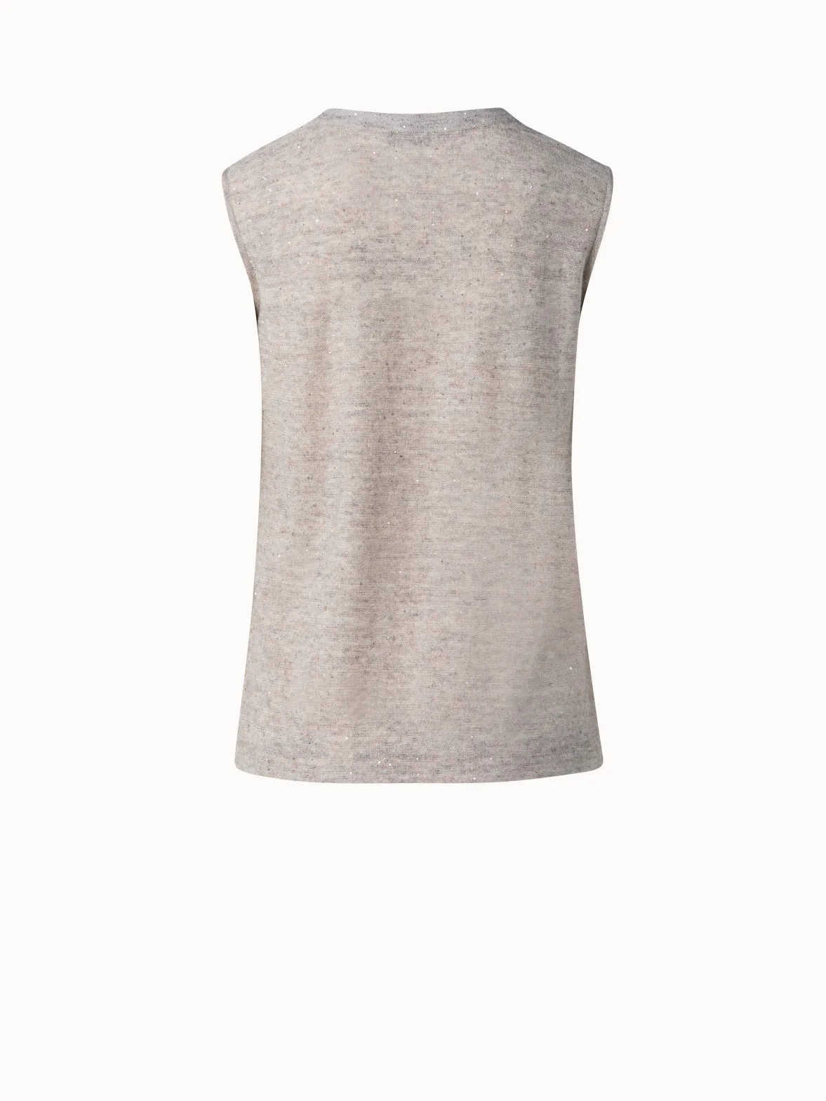 Sleeveless Cotton Linen Lurex Top