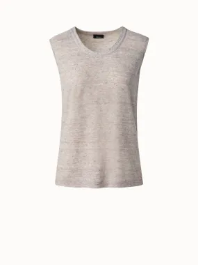 Sleeveless Cotton Linen Lurex Top