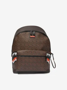 Sprayground Kids Sharks In Paris Check Emperor Backpack in Brown