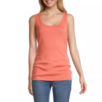 St. John's Bay Womens Scoop Neck Sleeveless Tank Top