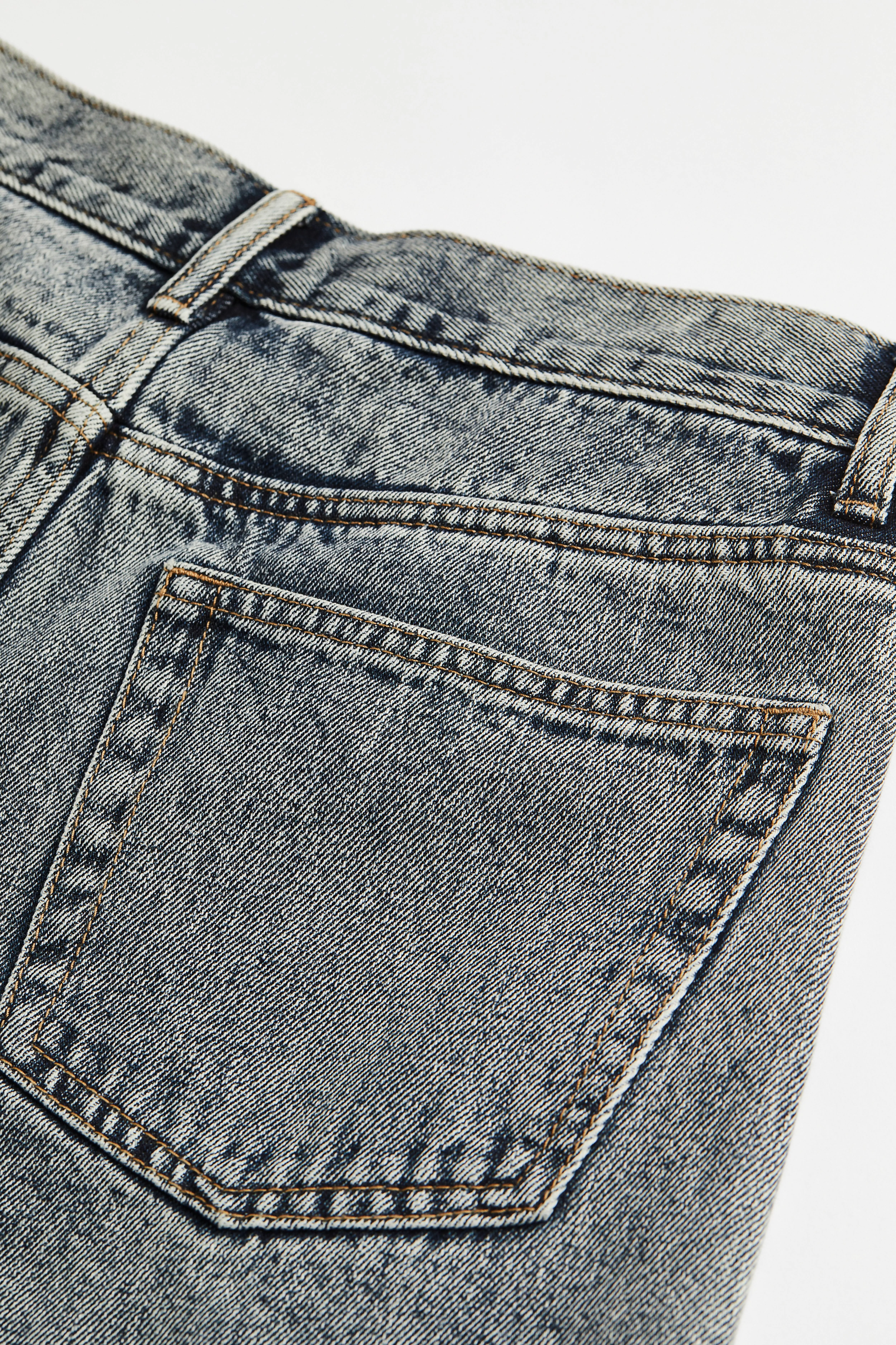 Straight Low Jeans - Low waist - Long - Denim blue/Washed - Ladies | H&M GB