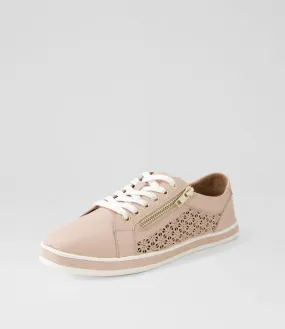 SUPERSOFT Apply Dark Nude White Leather Sneakers