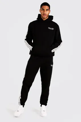 Tall Official Man Tape Hooded Tracksuit | boohooMAN UK