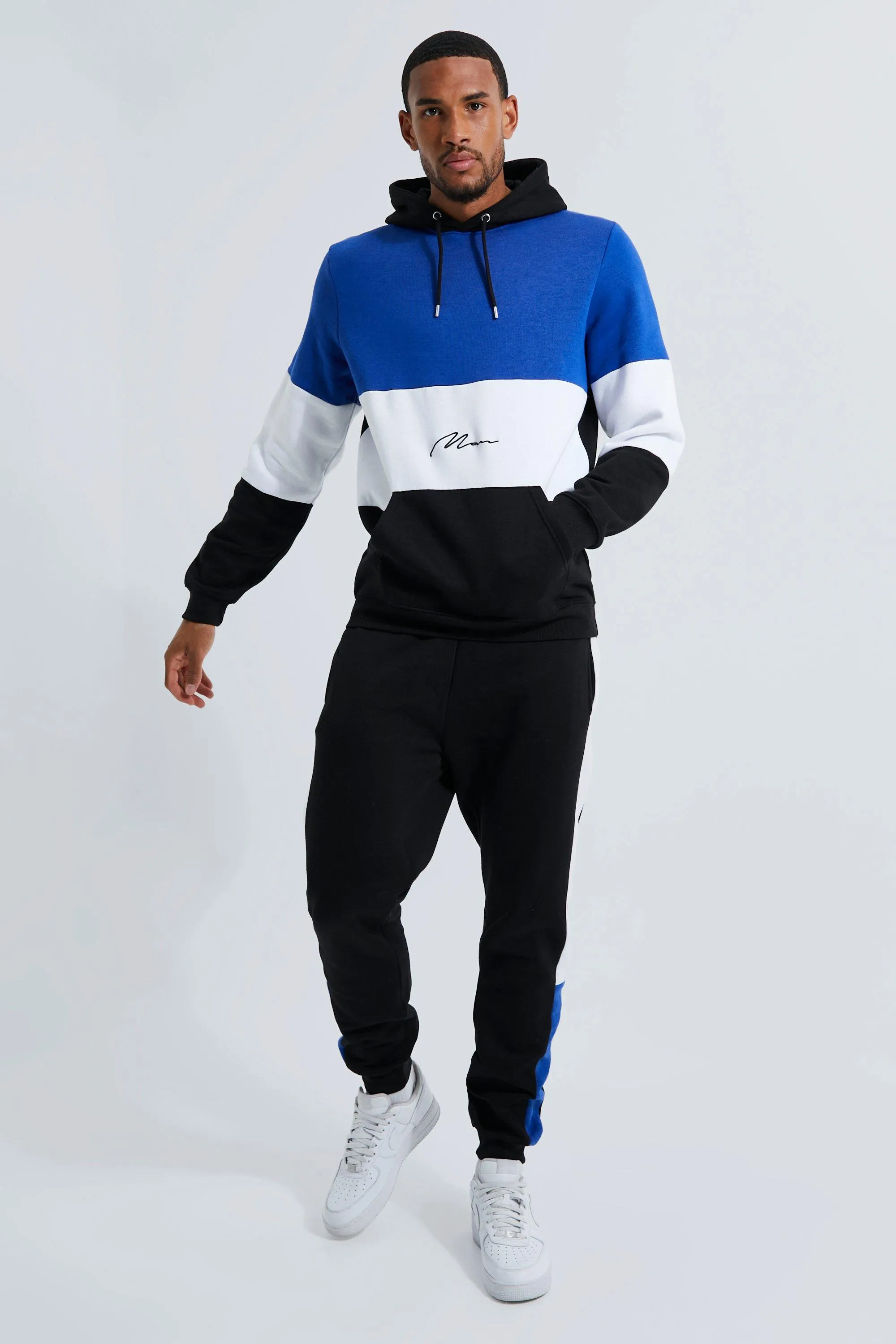 Tall Size Man Colour Block Tracksuit | boohooMAN UK