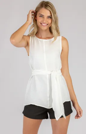 Textured Round Neck Sleeveless Top (ATO905B)