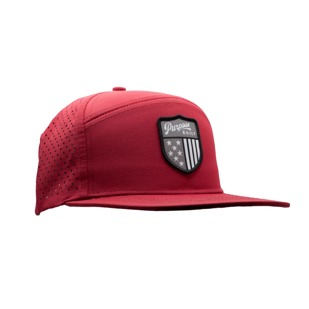 The Badge Hat - Water Resistant - Red