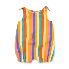 Tie Shoulder Baby Romper - Lamu Sunset Stripe