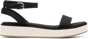 Tommy Hilfiger embroidered-logo platform sandals Black