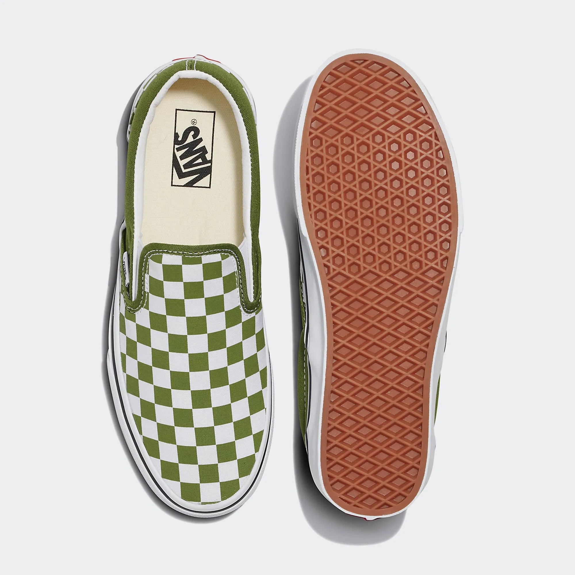 Unisex Vans Classic Slip-On Checkerboard Shoes Pesto