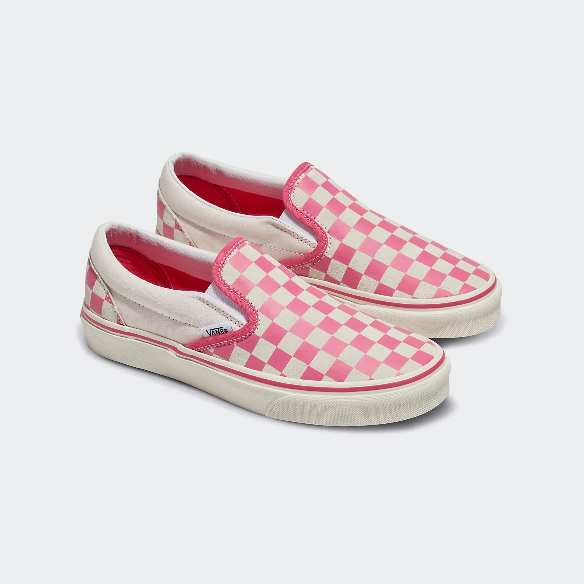 Unisex Vans Classic Slip-On Checkerboard Shoes Pink/True White