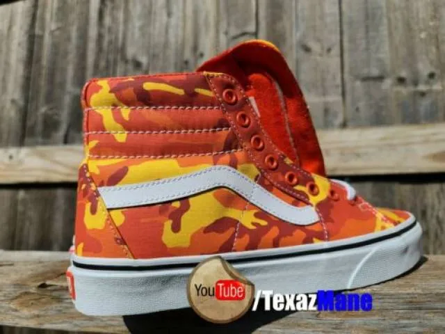 Vans sk8 hi orange camo woman 9 men 7.5