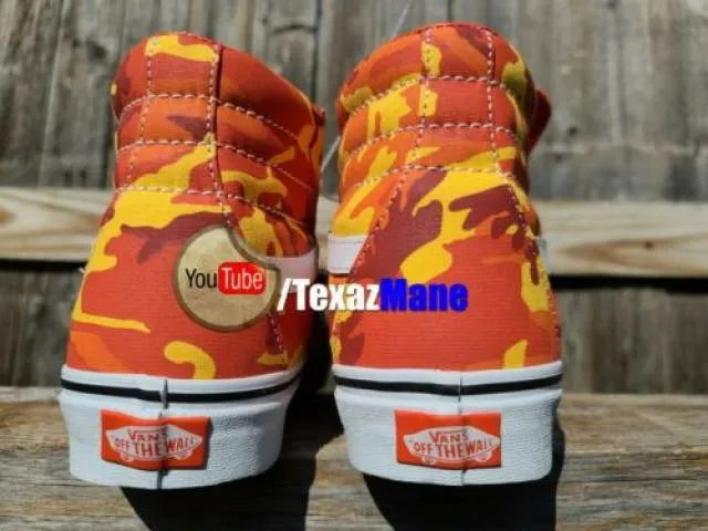 Vans sk8 hi orange camo woman 9 men 7.5