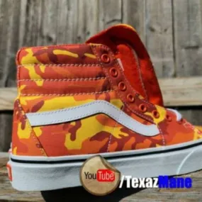 Vans sk8 hi orange camo woman 9 men 7.5