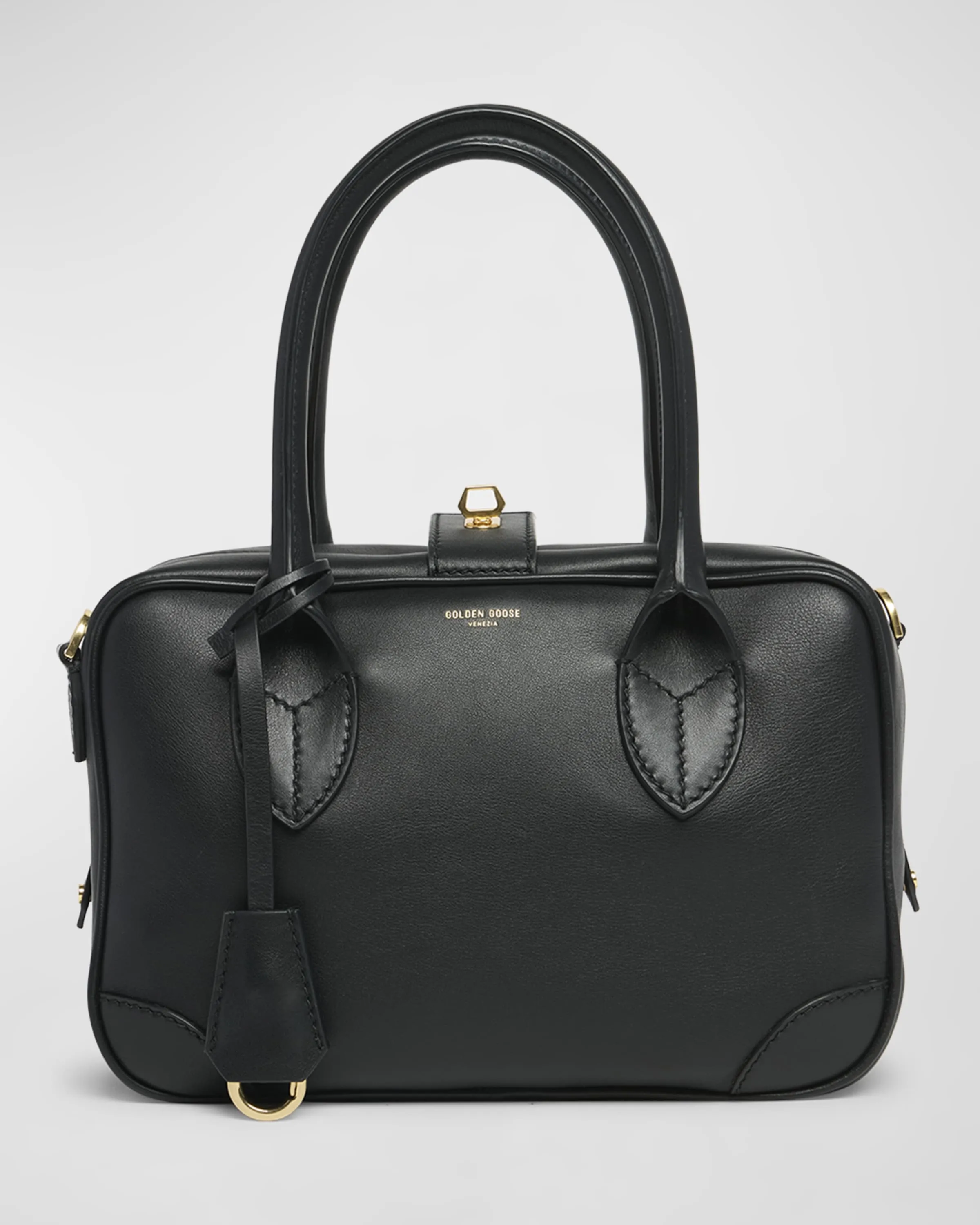 Vita Zip Calf Leather Top-Handle Bag