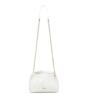 White leather clutch bag