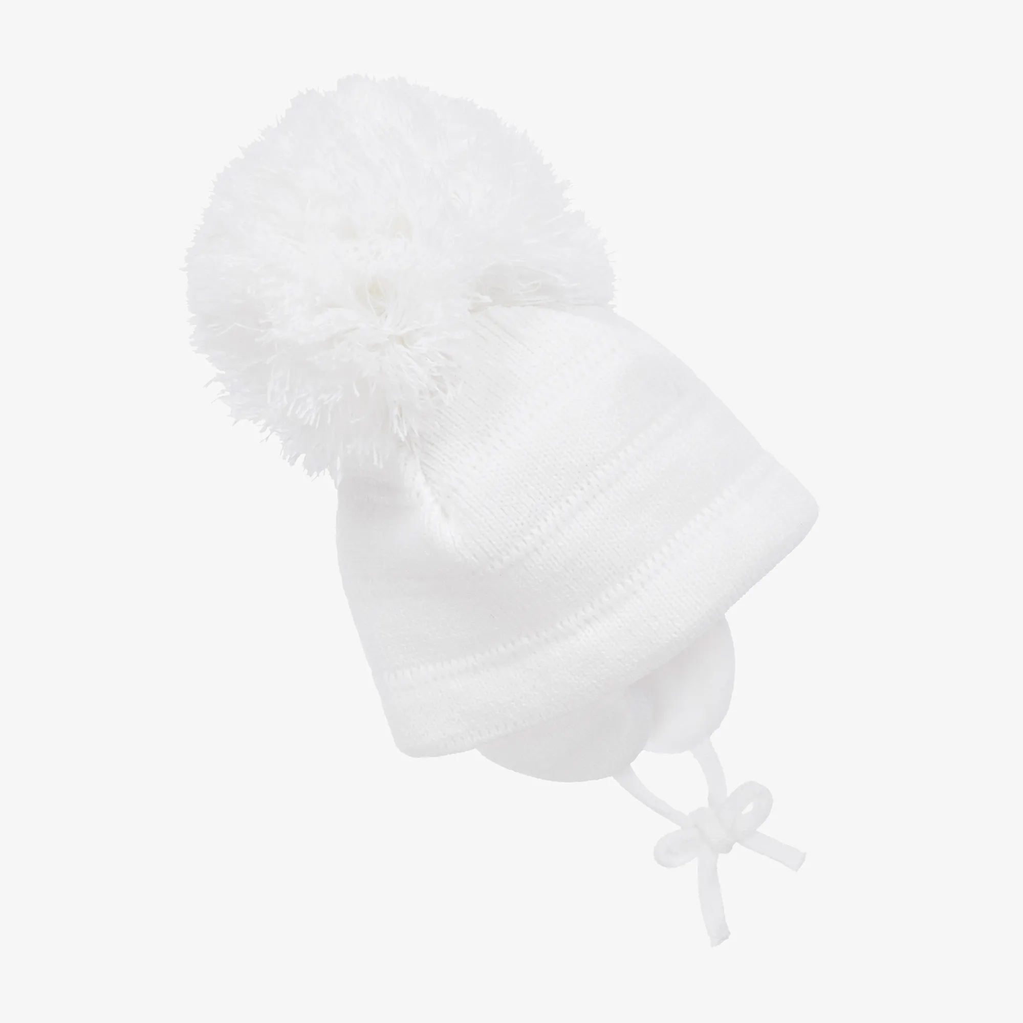 White Tuva Giant Pom-Pom Hat