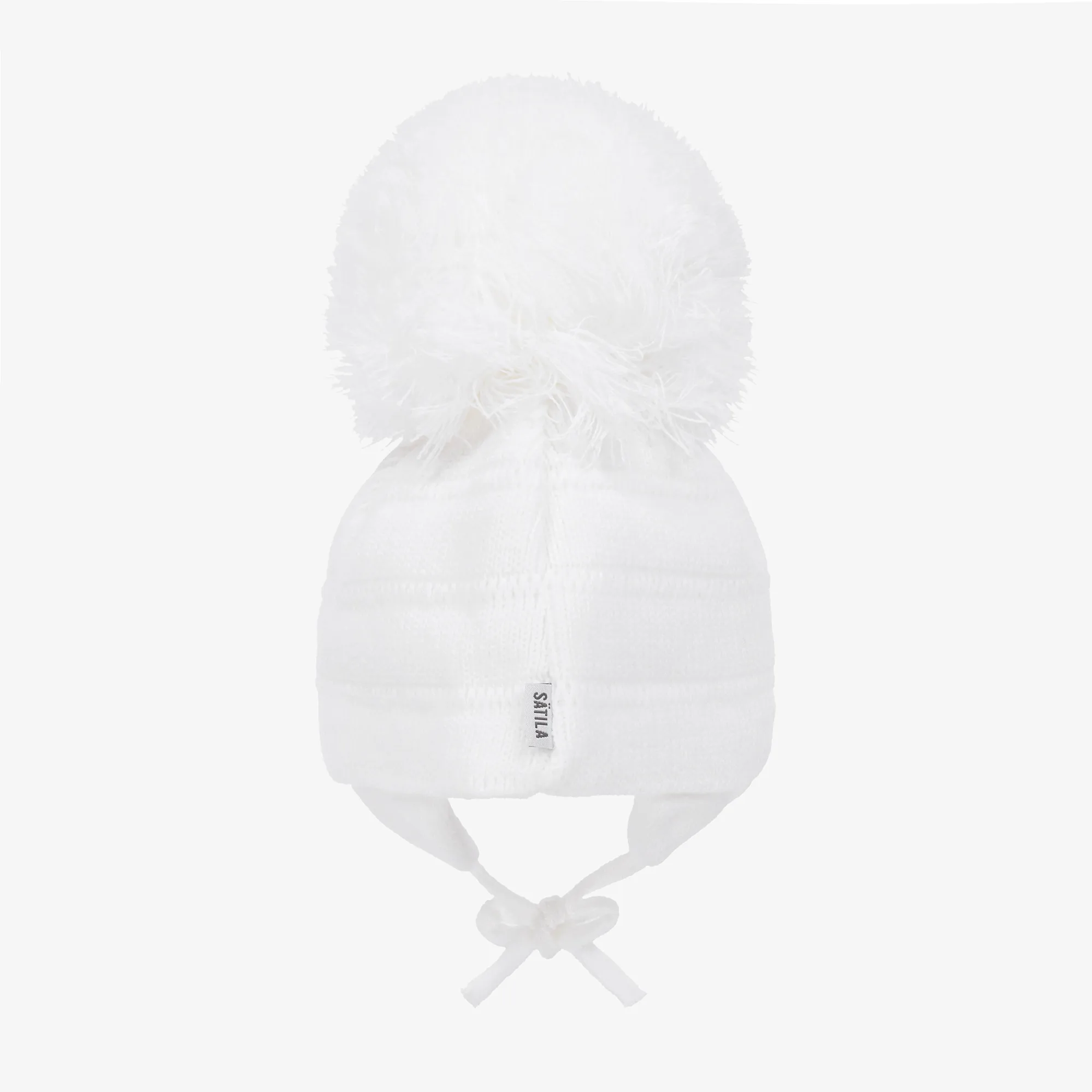 White Tuva Giant Pom-Pom Hat