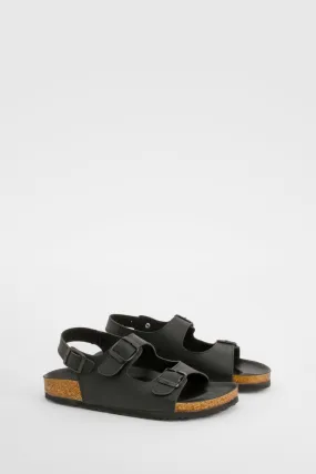 Wide Fit Double Strap Footbed Sandals