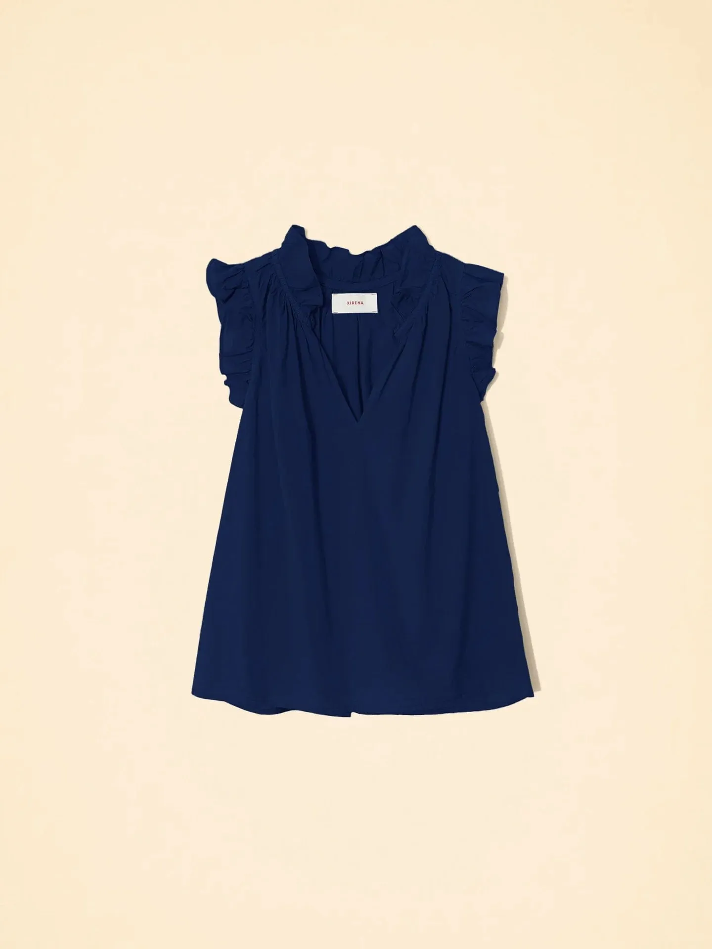 Xirena BEX Sleeveless Ruffle Top in Navy 