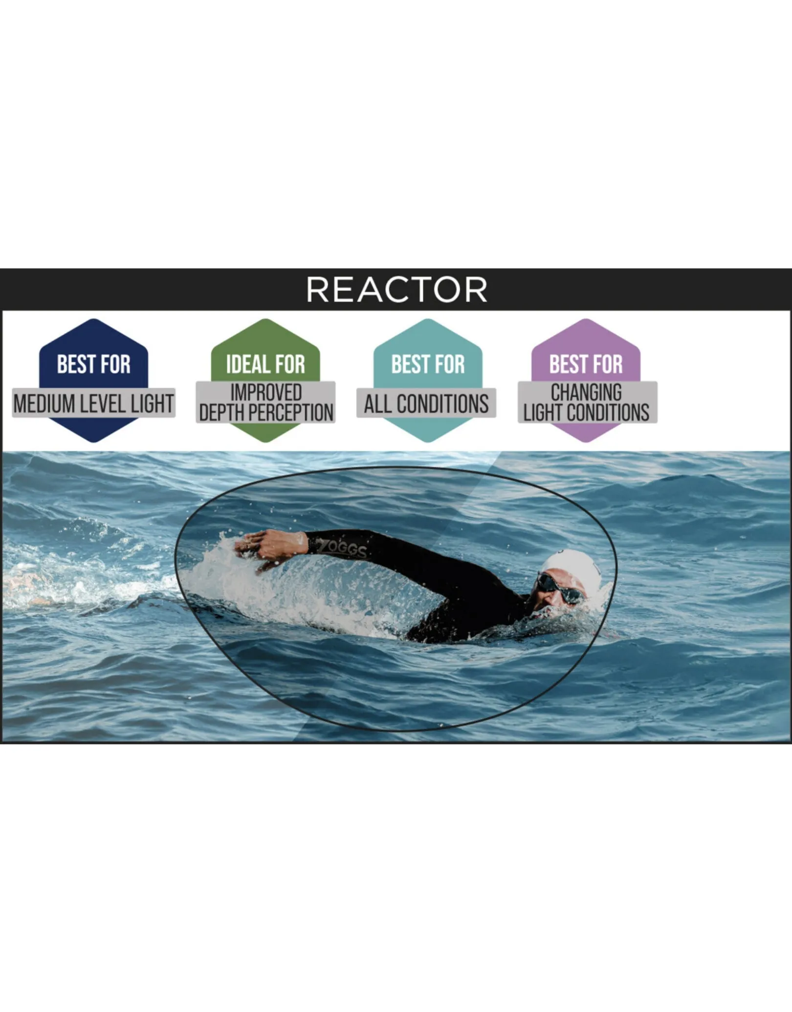 Zoggs Predator Flex Reactor Swim Goggles - Photochromic Lens